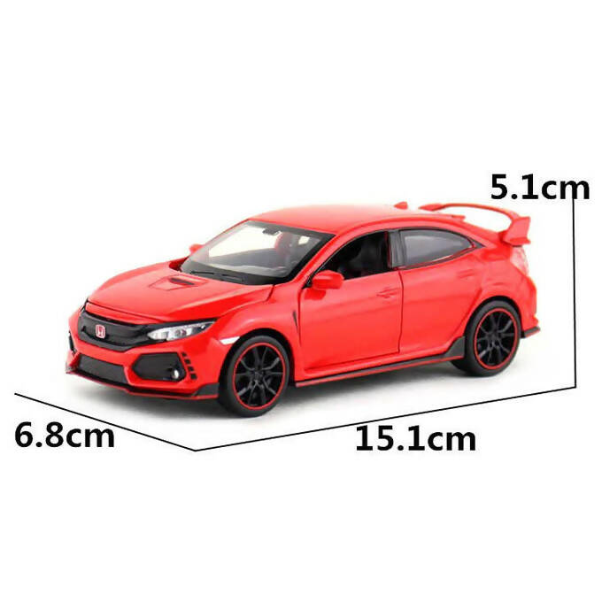 Honda Civic Type-R Racer Die Cast Scale Model Car - Red - 6 Inches