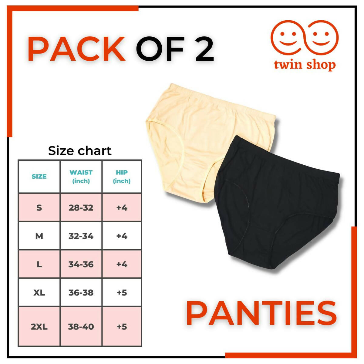 Pack of 2 Underwear Panties for Girls
