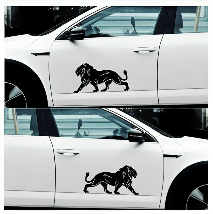 2PCS Car Stickers (BLACK) Lions Running Animals Creative Decals For Tail Windshield Vinyls Auto Tuning Styling 25x13cm Car Stickers Walking Tiger Creative Decals Design Waterproof Auto Tuning Styling Bumper Truck Decal Vinyl car sticker Car acces - ValueBox