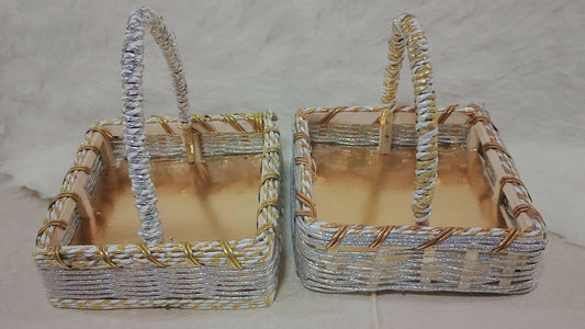One piece of 10×10 Inches Fancy Baskets With Handle - ValueBox