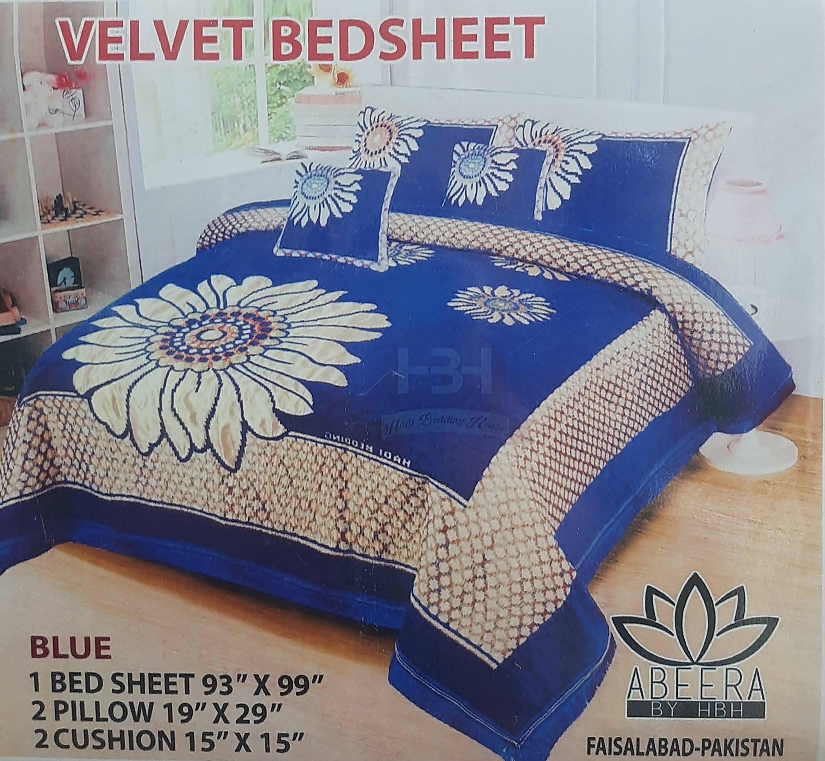 VELVET BED SHEET 5PCS DOUBLE SET 017 - ValueBox