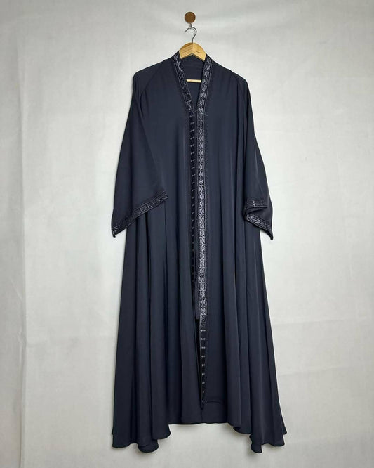 Pure nida fabric embroider abaya