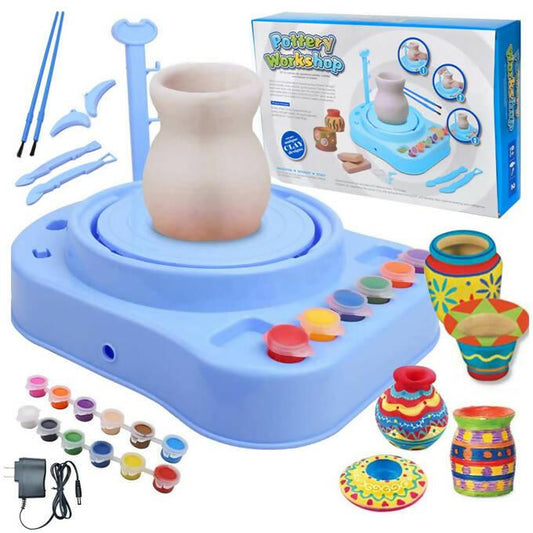Educational DIY Craft Pottery Wheel Toy Workshop Electric Battery Operated Clay With Charger for kids