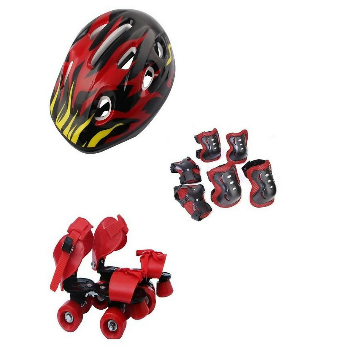 Pack of 3 - Helmet Roller Skates and Protector Set