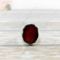 Yemeni aqeeq akik agate ring Shefat al abd habshi blood color under light Real Silver discounted - ValueBox