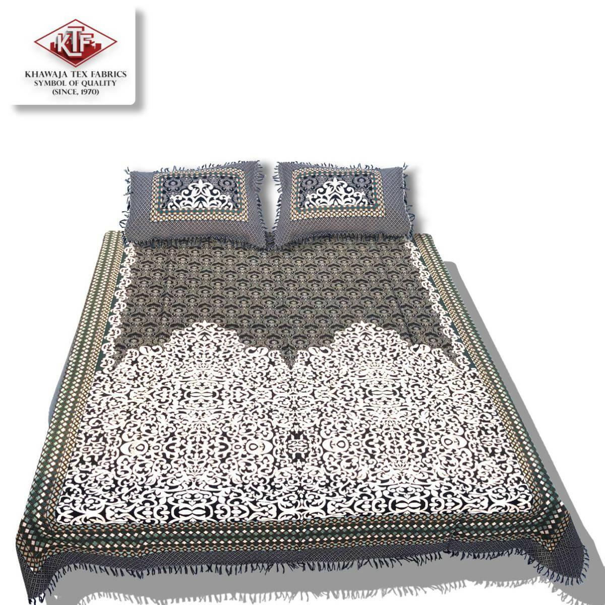 Khawaja King size double Bed sheet Best Quality (Stuff and Colour guarantee) bedsheets A1 - ValueBox