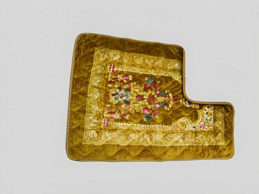 Muslim Prayer Mat Extra Soft Flower Printed blanket shape Olive Brown color - ValueBox