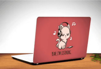 Yeah I Am Listing Cute Cat Music Cute Laptop Skin Vinyl Sticker Decal, 12 13 13.3 14 15 15.4 15.6 Inch Laptop Skin Sticker Cover Art Decal Protector Fits All Laptops - ValueBox