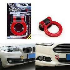 Towing hook styling for the front bumper of your car /round shape/ red color/one piece