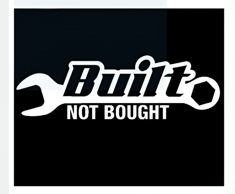 1Pc 20.4x6.4cm Built Not Bought Car Sticker Decal JDM Racing Drift Black/Sliver - ValueBox