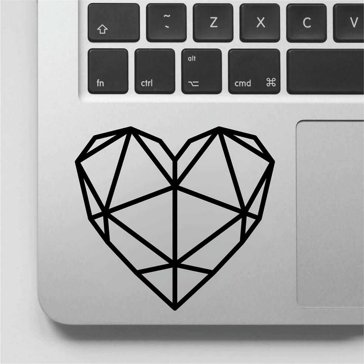 Geometrical Heart Shape Elegant Design Laptop Sticker Decal New Design, Car Stickers, Wall Stickers High Quality Vinyl Stickers by Sticker Studio - ValueBox