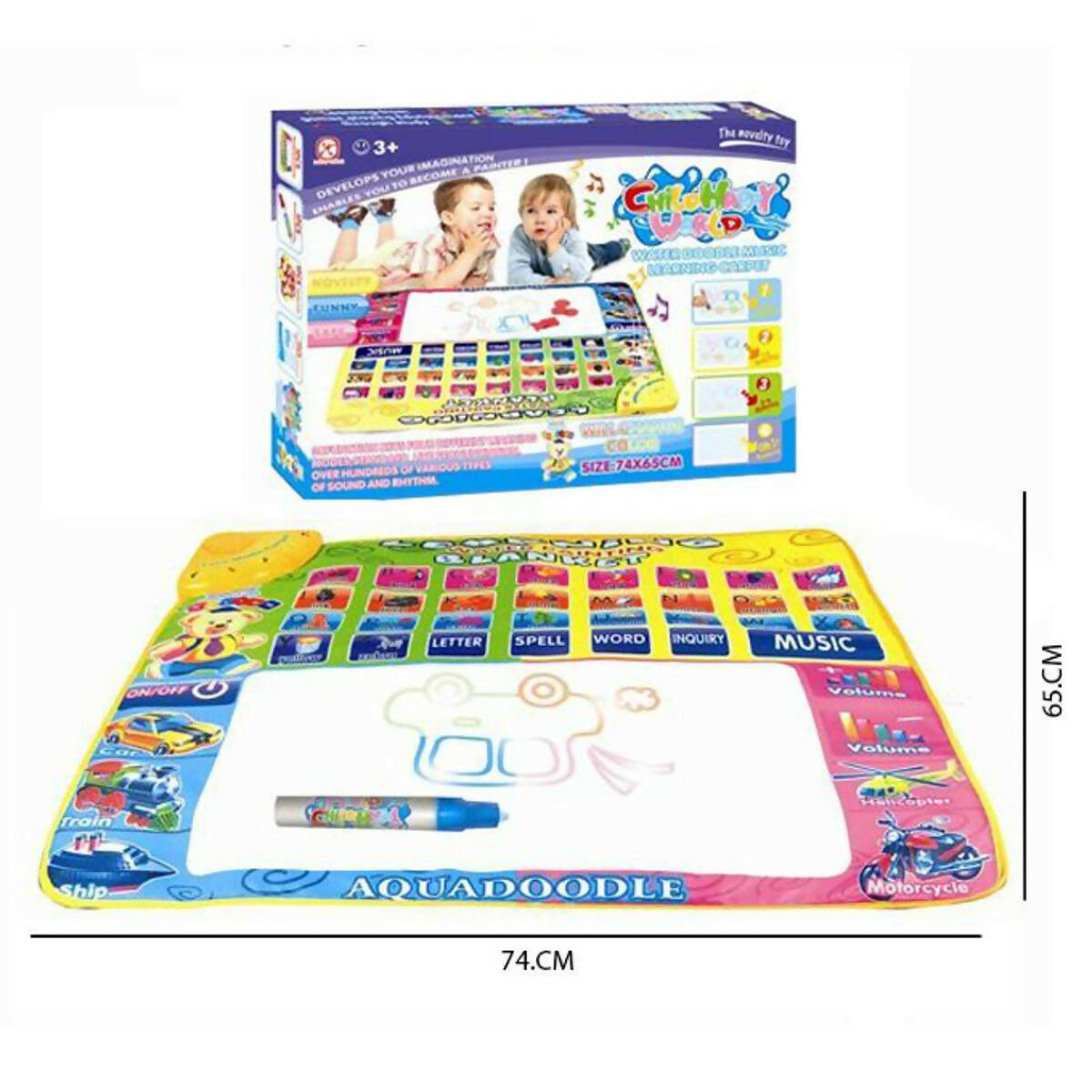 Aquadoodle English Learning Musical Mat with Sounds & Spellings – 2.5 ft