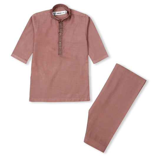 Embroidered Kurta Shalwar light red berry - ValueBox