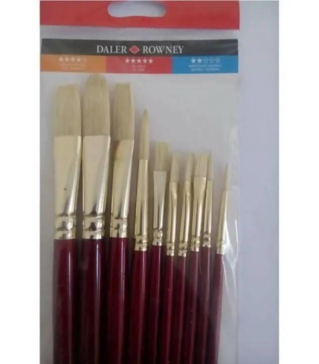 Daler Rowney Painting Brush Set Bristle Hair for Artists - ValueBox