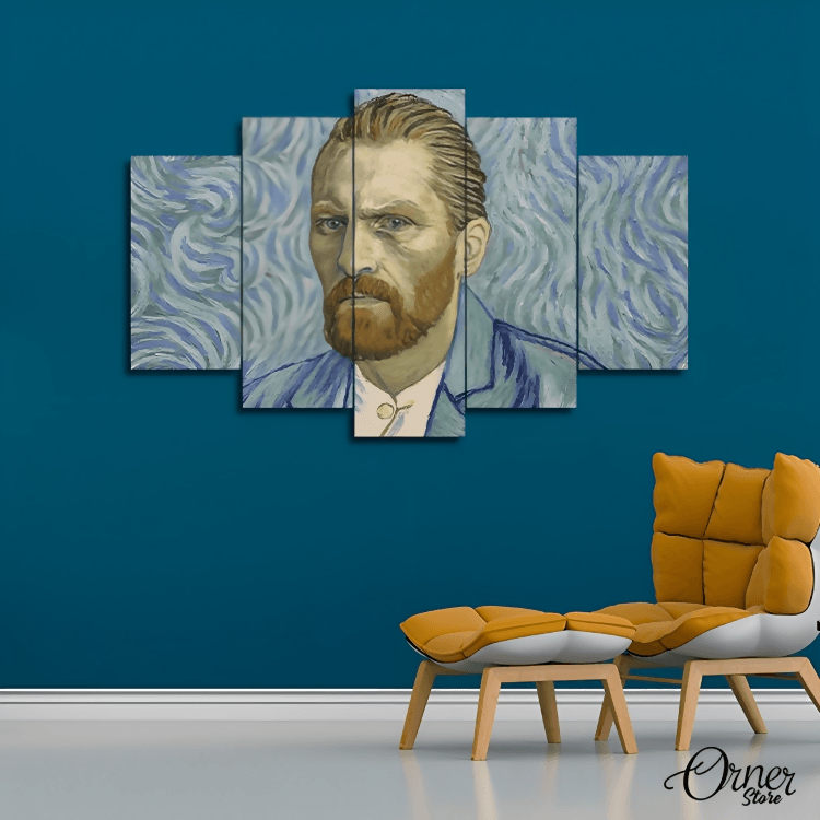 Van Gogh Self Portrait Painting Art (5 Panel) | Digital Painting Wall Art - ValueBox