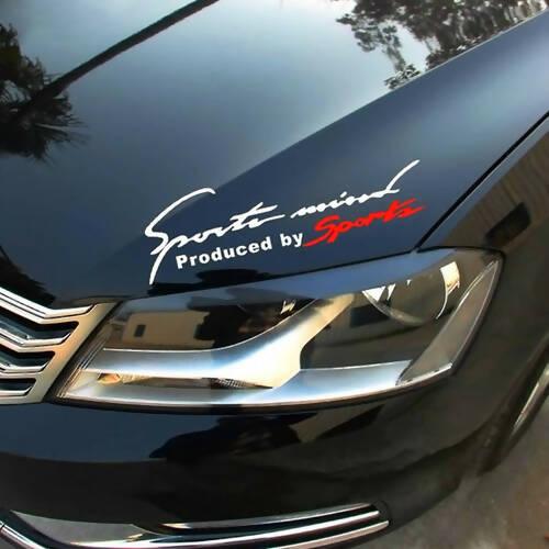 LIMITED STOCK JUMBO DISCOUNT Sports Mind (White and Red) Car Sticker Decal for Car, High Quality Vinyl Stickers for Car. - ValueBox