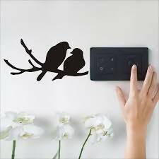 Pair of Sparrow Switch Boards Wooden Wall Art - Room Decoration Items - Electric Board Wall Decor