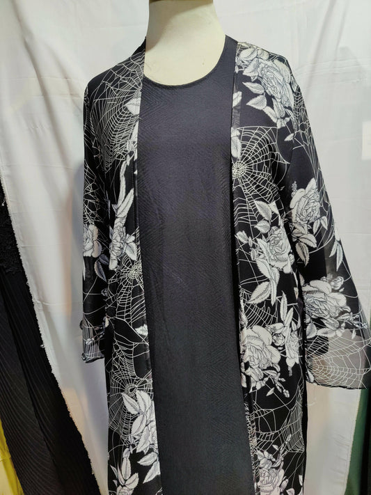 Double shirt shape abaya in black - ValueBox
