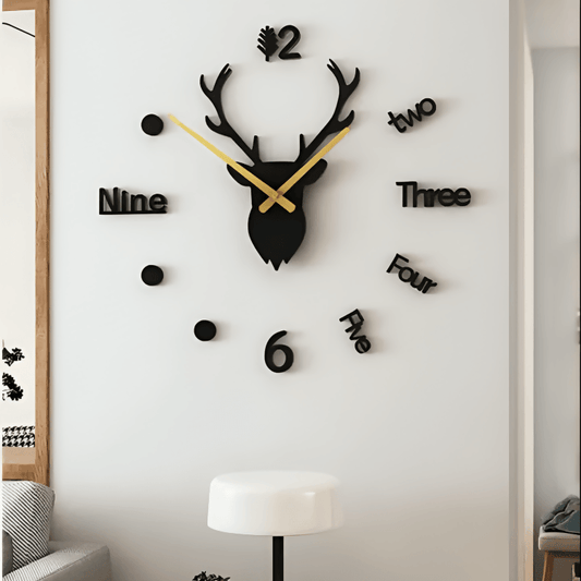 Wall Clock Animal Wall Clock Wooden Wall Clock for Luxury Home Decor Living Room and Office Clocks for Rooms/wall Decoration - Wooden Wall Clock - ValueBox