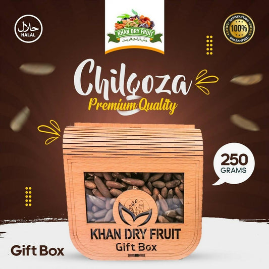 Pine NuTs , Chilghoza [ 250gm Gift Pack ] Dry Fruits Gift Pack, Woood,