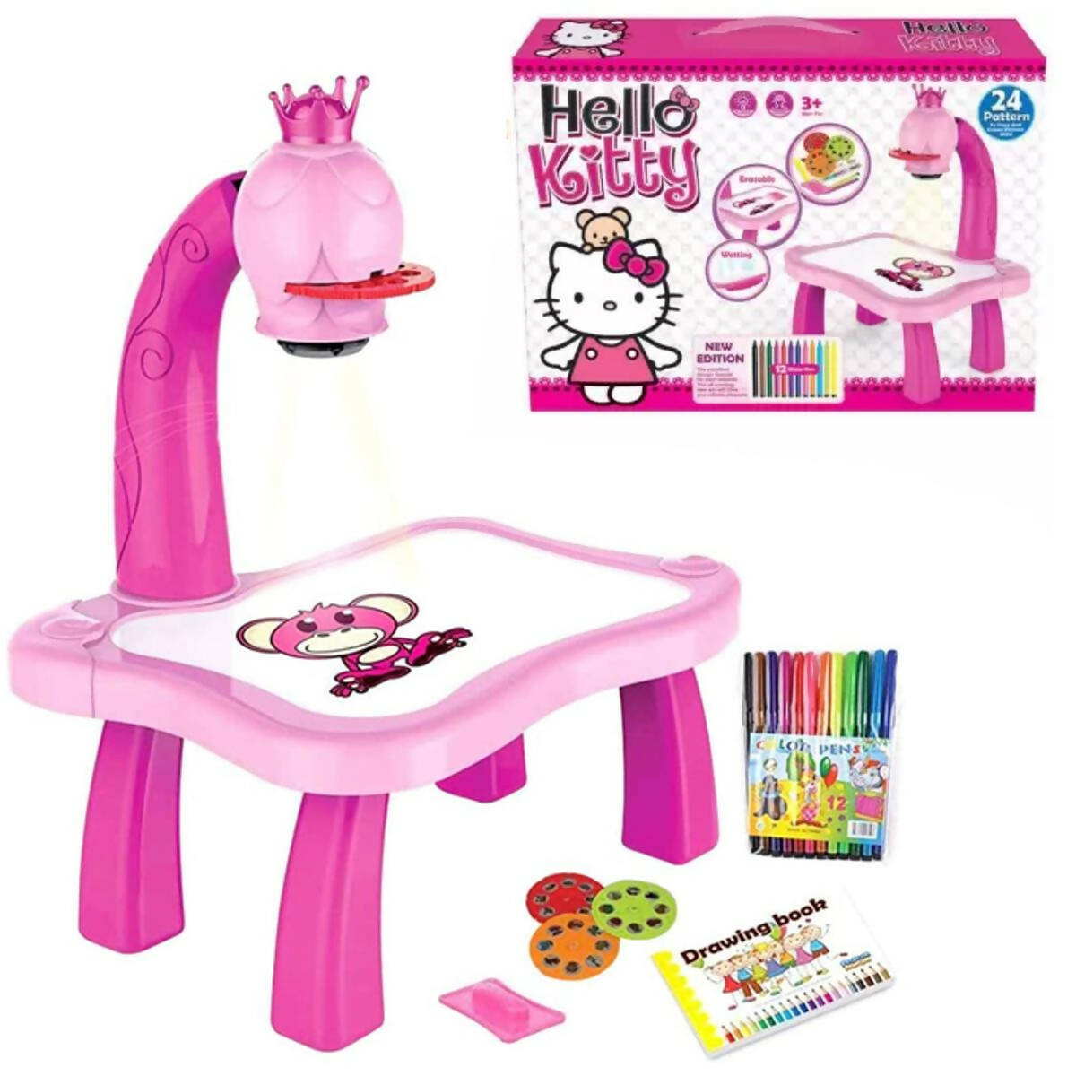 Hello Kitty Children Projection Drawing Board Led Projector - 24 Pattern