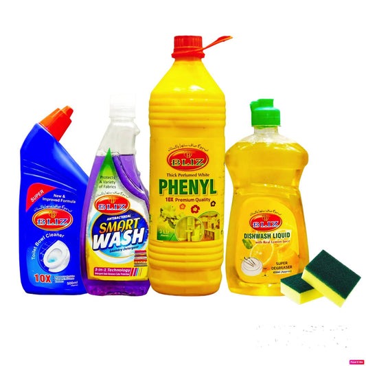 Bliz Phenyl 1 Liter / Dishwash 450ML / Cloth Detergent 500ML / Toilet Cleaner 250ML
