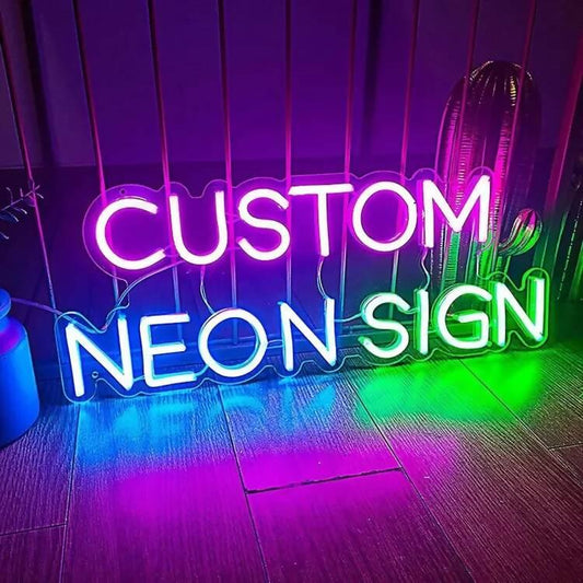 Customized Neon Sign, Logo { 2 alphabets in 0.5 }meter ,for Wall with Thick Acrylic Support - Shockproof Neon Light for Room Decoration Wall Art/Decor with High Durable Packing ,Increase Aesthetickness of your room - ValueBox