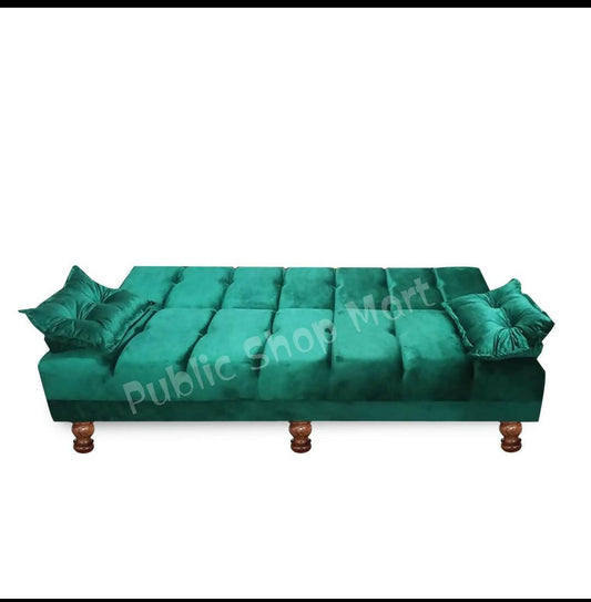 Sofa Combed Green Valvet 3 Seater Stylish Design Colour Can be Customised - ValueBox