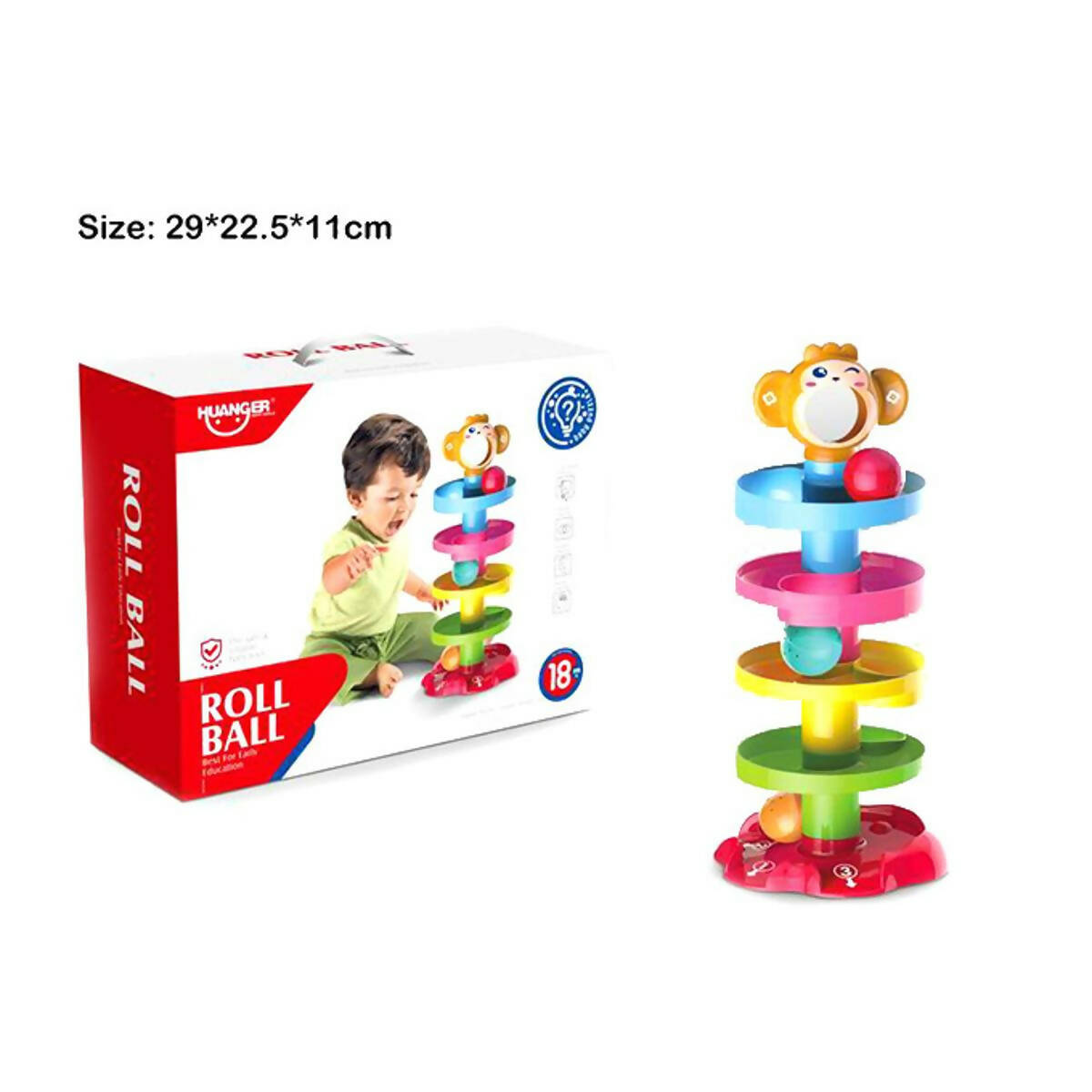 Huanger - Baby Roll Ball Stacking Tower Ramp Puzzle for Toddlers