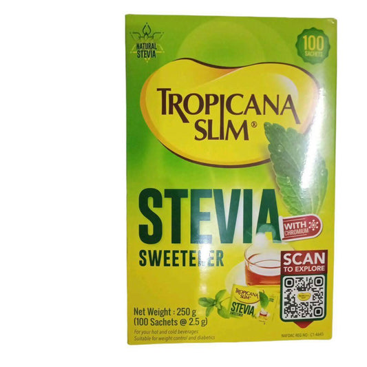 Tropicana Slim Stevia Sweetner Powder ( 100 Sachets) - ValueBox