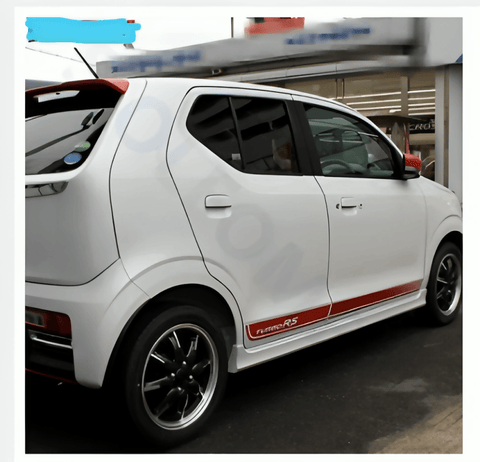 2PCS Turbo RS Side Skirt Stripes Car Styling Door Decor Stickers Auto Customized Body Decal Racing SportFor Suzuki ALTO - ValueBox