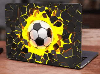 3d Ball Football , Laptop Skin Vinyl Sticker Decal, 12 13 13.3 14 15 15.4 15.6 Inch Laptop Skin Sticker Cover Art Decal Protector Fits All Laptops - ValueBox