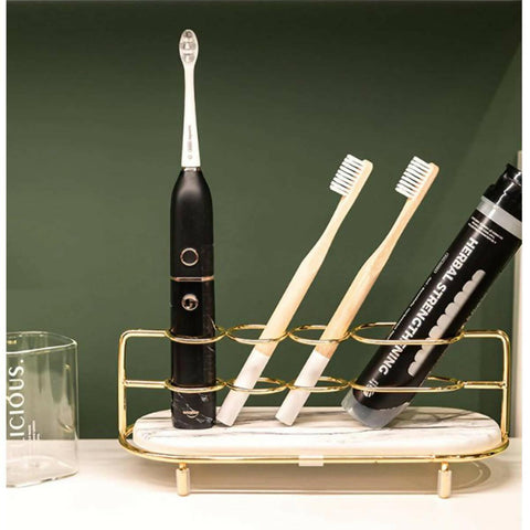 Electric toothbrush holder light luxury golden bathroom shelf Washing table diatom mud absorbent pad toilet storage rack - ValueBox