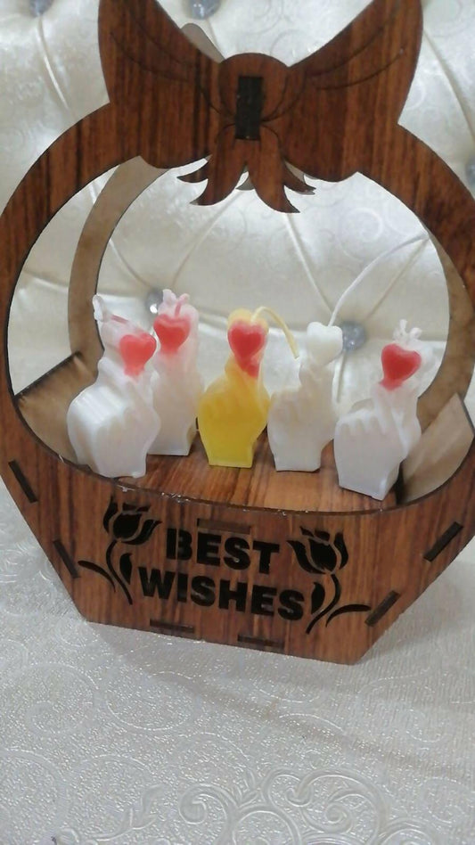Pack of 6 Love Hand Gesture Beautiful Scented Candles - ValueBox