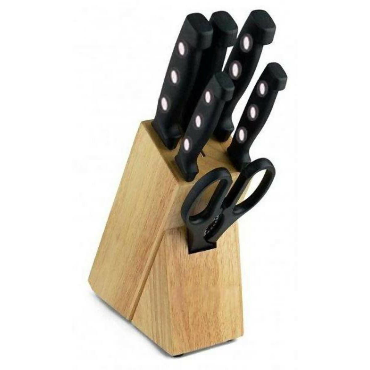 7 PIECES KNIVES SET WITH ONE WOODEN STAND