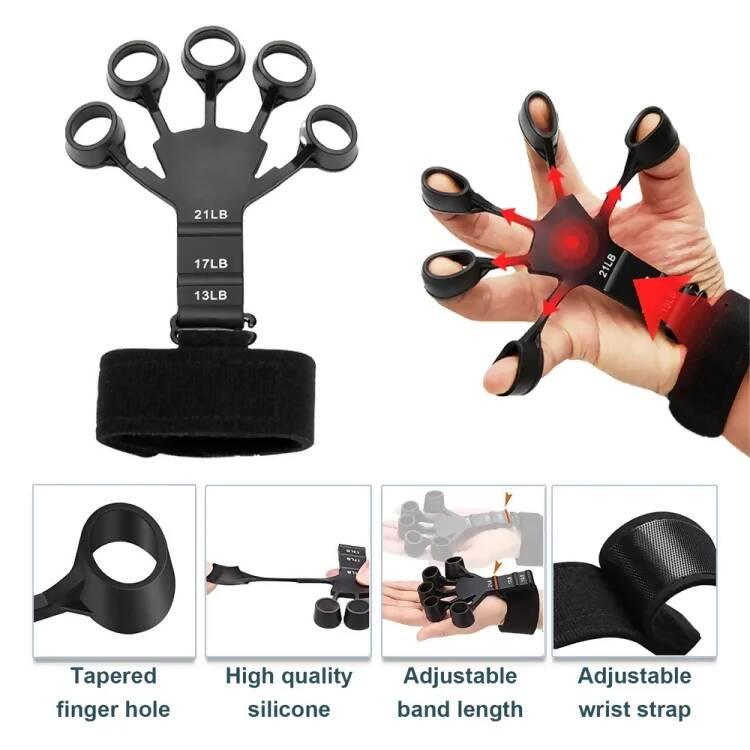 1 Peice Finger Gripper Guitar Finger Exerciser Hand Strengthener Hand Trainer Black - ValueBox