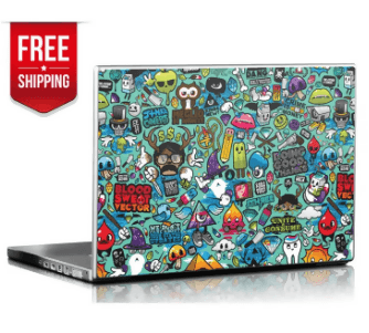 Doodles, Stickers Mashup, Sticker Doodle Laptop Skin Vinyl Sticker Decal, 12 13 13.3 14 15 15.4 15.6 Inch Laptop Skin Sticker Cover Art Decal Protector Fits All Laptops - ValueBox