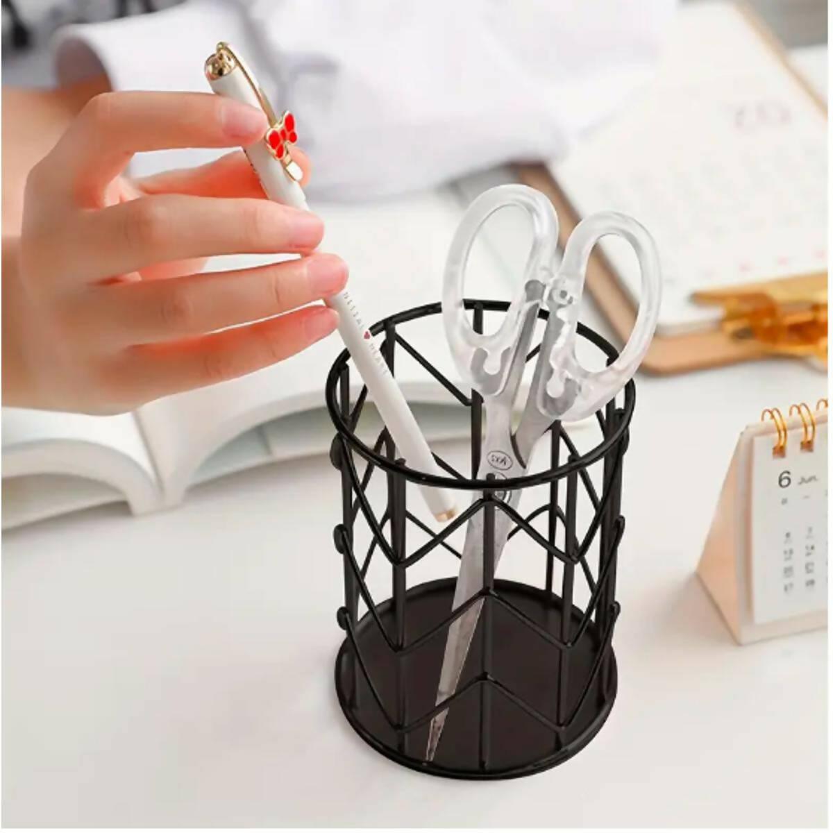 1pc Metal Stationery and Makeup Brush Storage Bucket-Useful For Kitchen And Bathroom-Home Decoration - ValueBox