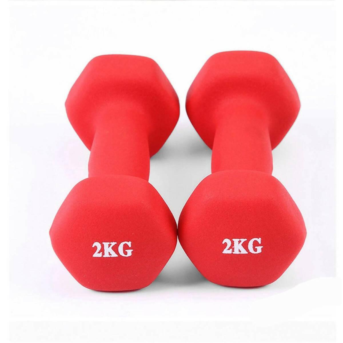 Yoga Pair Matte Dumbbells Set Ladies Training Fitness Home Gym - 2KG - ValueBox