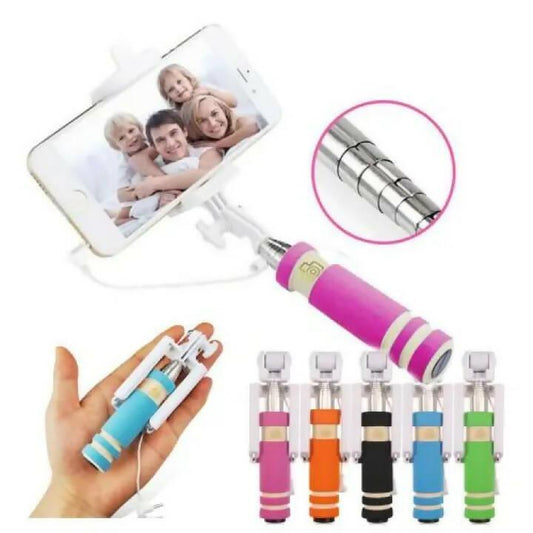 Selfie Stick with Extendable Audio cable wire for Smartphones -