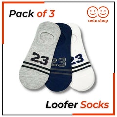 Pack of 3 Pairs Loafer Socks for Men & Women