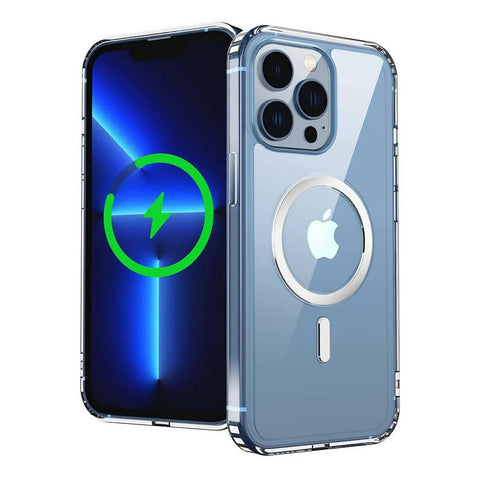 Apple iPhone 12, 12 Pro - Series Magnetic Mag Safe Compatible Protective Clear TPU Transparent Case - ValueBox