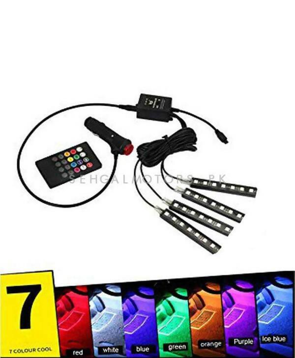 Car Atmosphere Ambient Multi Color Light With Remote For Interior - 7 Color - ValueBox