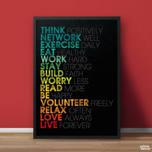Think Positively Network Well | Motivational Poster Wall Art - ValueBox