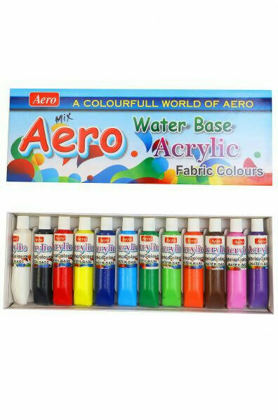 Fabric Acrylic paints Set Of 12 Fabric Acrylic Colors In 16 Ml. Tubes