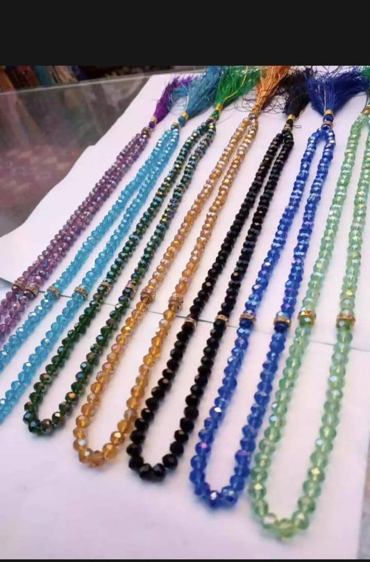 Tasbeeh 100 beads crystal random color