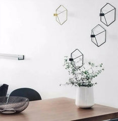 Metal Hexagonal Candle Holder Decorative Wall Hook Candle Hanger