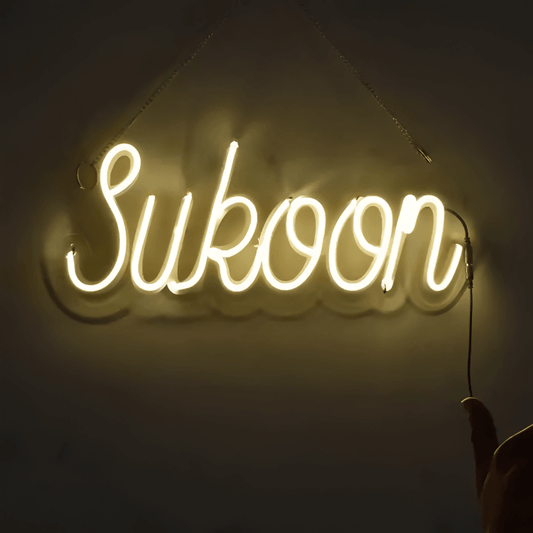 Sukoon Neon Sign Board Glow Neon Light Wall Signboards Led Sign Boards for Shop Restaurant Room Decoration - ValueBox