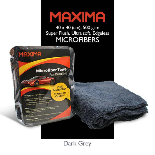 MAXIMA SUPER PLUSHED TOP QUALITY EDGELESS MICROFIBER - SIZE 40cmX40cm - 500GSM - GREY