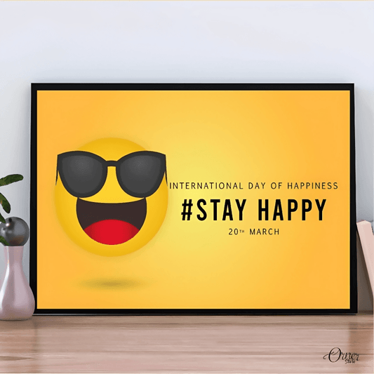 Home & Wall Decor Painting International Day Of Happiness | Emoji Wall Art - ValueBox
